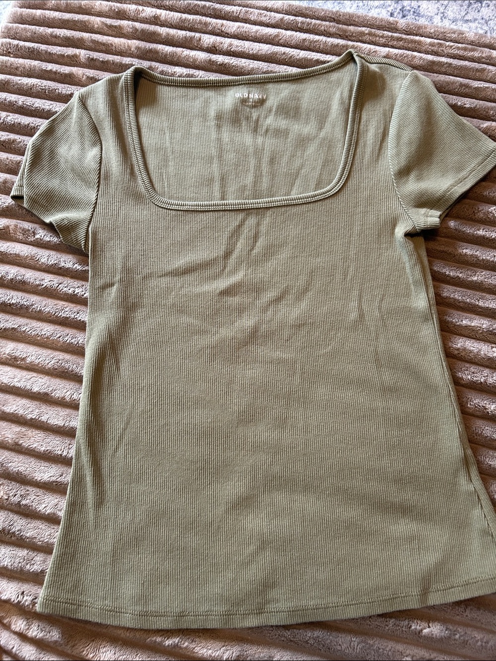 Old Navy Olive Square-Neck Ribbed Tee